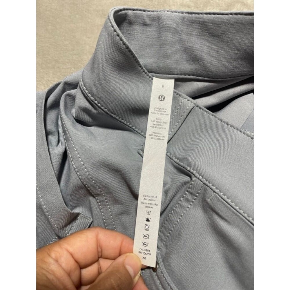 Lululemon Slim Pants Women Size 8 Gray Trouser Casual Performance Stretch Casual - Picture 13 of 14